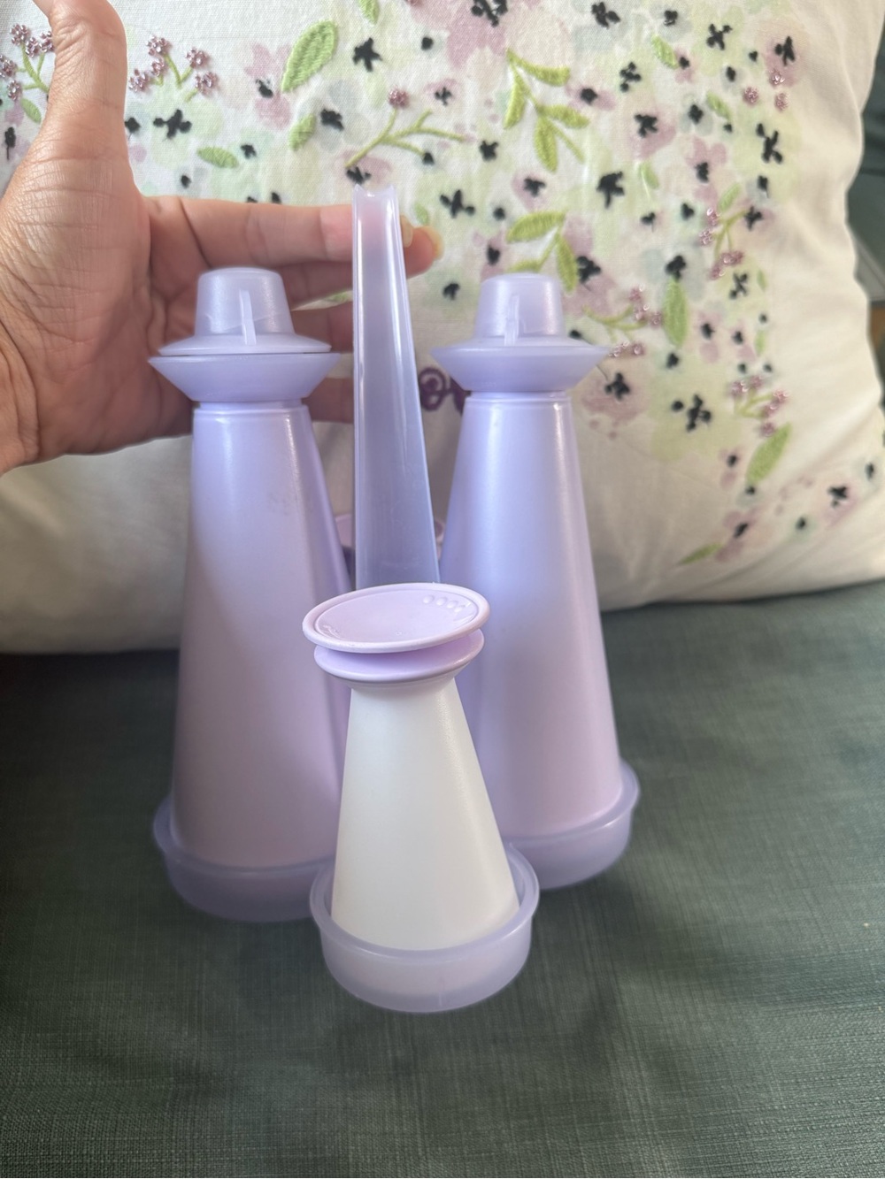 Tupperware Lavender Plastic Cone Party Favor Dispensers